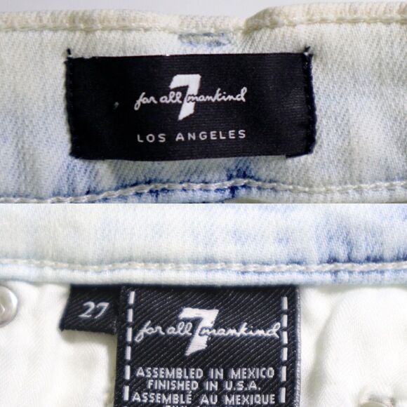 7 For All Mankind Size 27 High Waist Ankle Skinny Jeans Ocean White - Picture 9 of 12